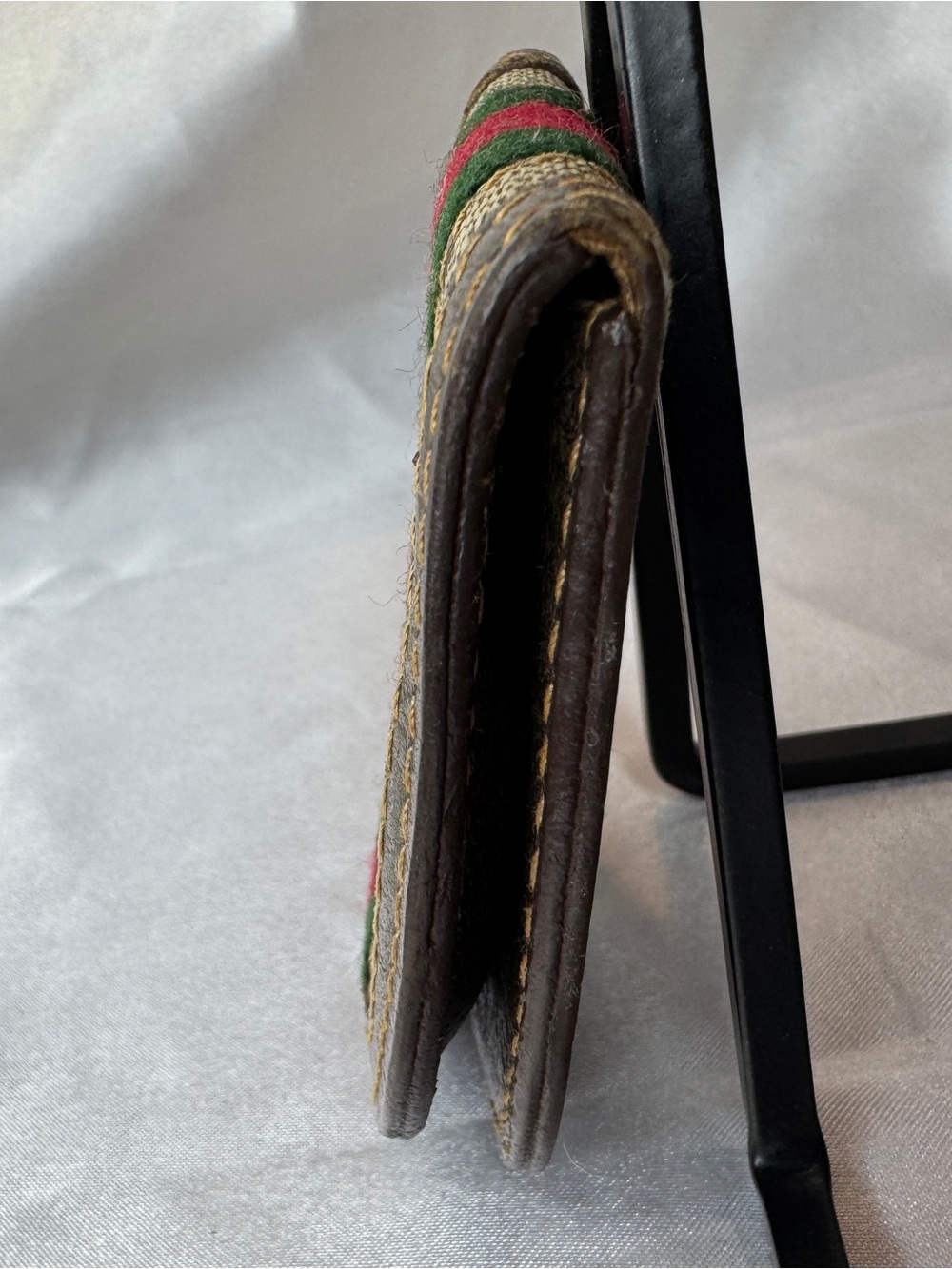 Gucci Vintage Brown Canvas & Leather Sherry Line GG Supreme Horseshoe Coin Case - Picture 5 of 15
